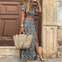 Karin™ | Elegantes Kleid im Ibiza-Stil - Inklusive Gürtel – Schwarz