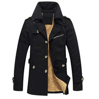 Adalbert® | Eleganter gepolsterter Trenchcoat – Schwarz