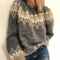 Lilyana | Vintage Islandpullover – Grau