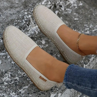 Vellara | Damen Espadrilles Flache Schlupfschuhe – Beige