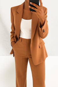 Vera | Eleganter Hosenanzug mit Blazer – Braun