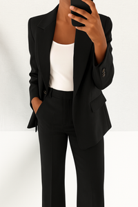 Vera | Eleganter Hosenanzug mit Blazer – Schwarz