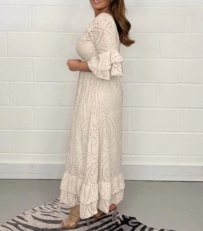 Veronica Kleid mit gerafften Ärmeln