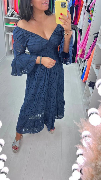 Veronica Kleid mit gerafften Ärmeln