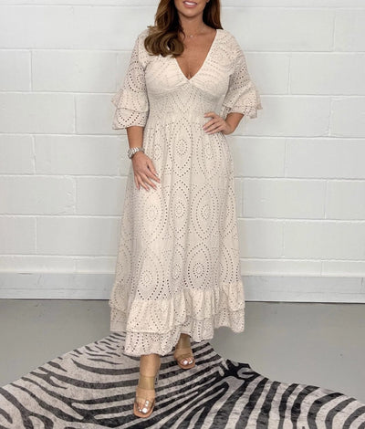 Veronica Kleid mit gerafften Ärmeln