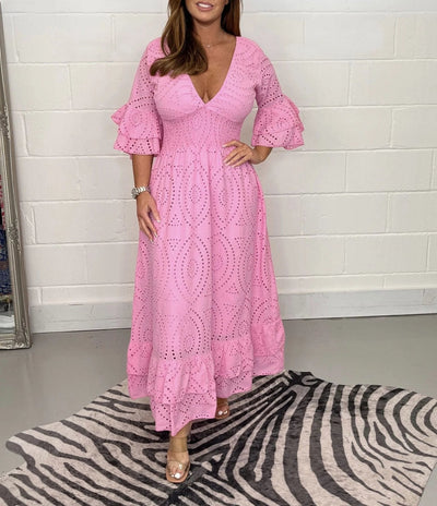 Veronica Kleid mit gerafften Ärmeln