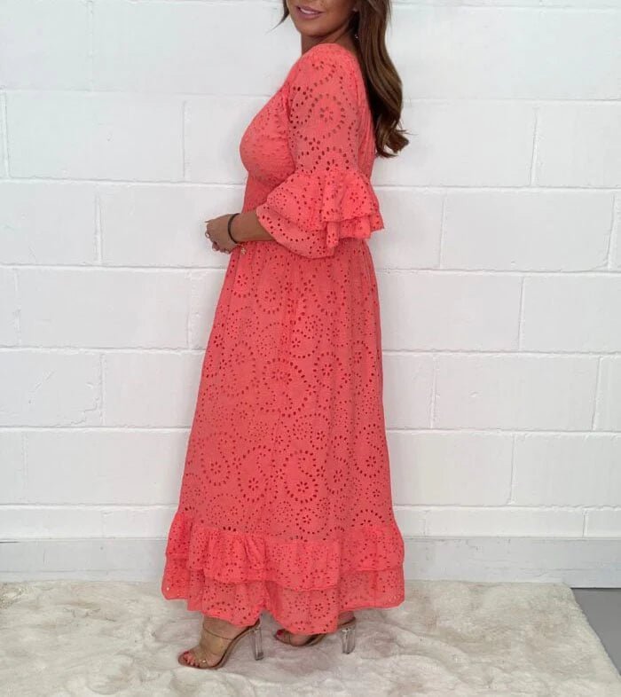 Veronica Kleid mit gerafften Ärmeln