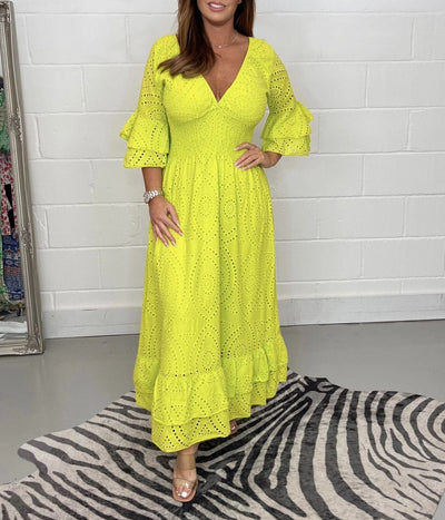 Veronica Kleid mit gerafften Ärmeln