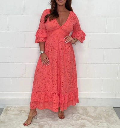 Veronica Kleid mit gerafften Ärmeln