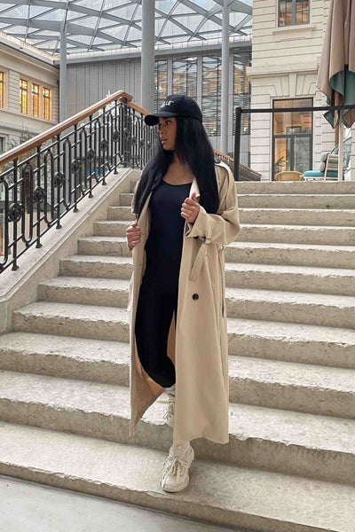 Gurina | Eleganter Trenchcoat Beige mit Gürtel