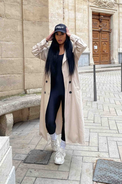 Gurina | Eleganter Trenchcoat Beige mit Gürtel