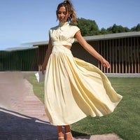MIRAY - MIDIKLEID MIT SEITLICHEN AUSSCHNITTEN – Gelb