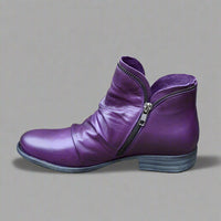 Sighild | Exquisite Lederstiefel mit Reißverschluss – Lila