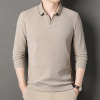 MEYER - LANGARMLIGES STRICK-POLOSHIRT – Beige