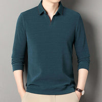 MEYER - LANGARMLIGES STRICK-POLOSHIRT – Dunkelgrün