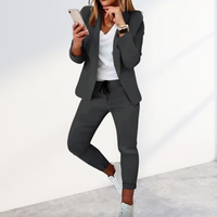 Victoria | Zweiteiliger Blazer Hosenanzug – Grau
