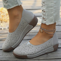 Viktoria | Damen Plateau Loafer mit Lochperforation – Grau
