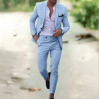 Vincent | Herren Zweiteiliger Anzug Sakko Hose – Himmelblau