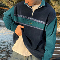 Vintage-Pullover für Herren | Bedrucken – Blau