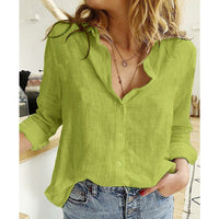 Victoria | Damen Lässige Elegant Hemd | Langarm – Grün