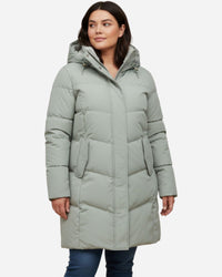 Jacke für Damen mit flauschigem Innenfutter in großen Größen – Grün