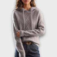Valenne – Kapuzenpullover mit Zopfmuster – Grau