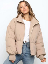 Warme Daunenjacke für Damen | Winter – Khaki