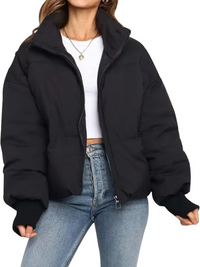 Warme Daunenjacke für Damen | Winter – Schwarz