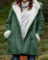 Warme Kapuzenjacke für Damen | Winter – Grün