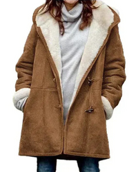 Warme Kapuzenjacke für Damen | Winter – Braun