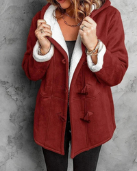 Warme Kapuzenjacke für Damen | Winter – Rot