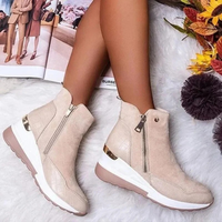 Warme Kompressionsstiefeletten für Damen | Bequeme – Beige