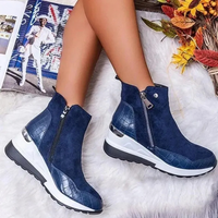Warme Kompressionsstiefeletten für Damen | Bequeme – Blau