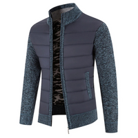 Warme Rollkragenjacke für Herren | leichte – Blau-grau