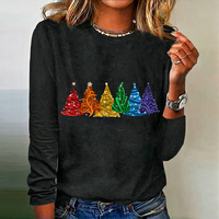 Warmer modischer Pullover für Damen | Weihnacht – Bunte Bäume