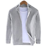 Warmer Strickcardigan für Herren | reißverschluss – Grau