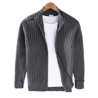 Warmer Strickcardigan für Herren | reißverschluss – Dunkelgrau