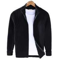 Warmer Strickcardigan für Herren | reißverschluss – Schwarz