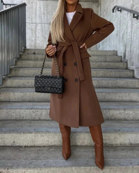 Warmer Vintage-Mantel für Damen | Lang – Braun
