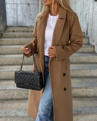 Warmer Vintage-Mantel für Damen | Lang – Khaki
