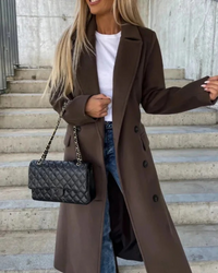 Warmer Vintage-Mantel für Damen | Lang – Koffee