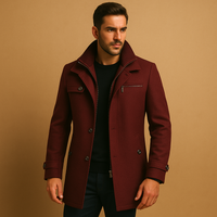 Herren-Winterjacke mit Manschetten | Wintertauglich – Burgunderrot