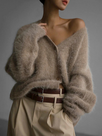 Weiche Strickjacke für Damen | Warmer – Khaki