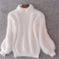 Weicher Pullover für Damen | Rollkragen – Weiß