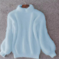 Weicher Pullover für Damen | Rollkragen – Blau