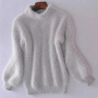 Weicher Pullover für Damen | Rollkragen – Grau