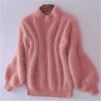 Weicher Pullover für Damen | Rollkragen – Rosa
