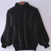 Weicher Pullover für Damen | Rollkragen – Schwarz