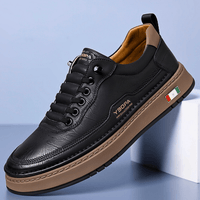 Italienische Leder-Sneakers – Schwarz