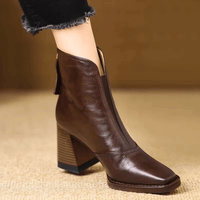 Cilla™ – Orthopädisch inspirierte Stiefeletten mit komfortablem Mittelabsatz – Braun